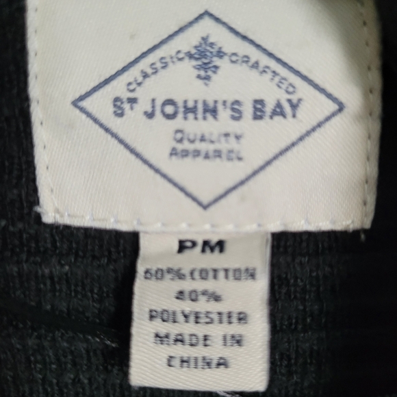 St. John’s Bay Open Cardigan Women’s Sz Med Petite Black Longsleeve Horiz Ribbed - Picture 4 of 8
